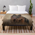 Artfully illustrated German Shepherd dog plush blanket design