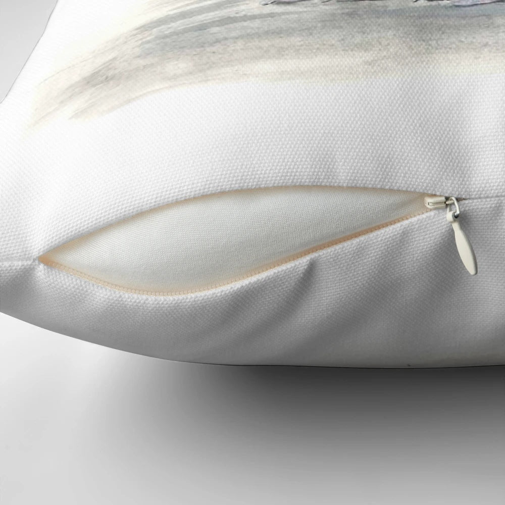 Close-up of a decorative guinea fowl-themed throw pillow with a painted bird design
