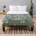 Cozy plush blanket with a whimsical guinea pig and herb garden design
