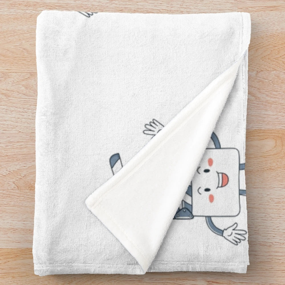 Playful movie clapper board character plush blanket design