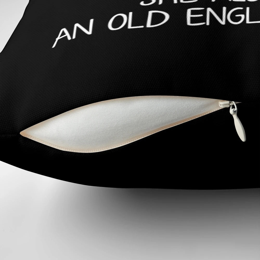 Soft and cozy pillow featuring an illustration of an Old English Sheepdog enjoying a glass of wine