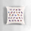 Soft and cozy pillow featuring an illustration of a cute little bird from the Paridae family