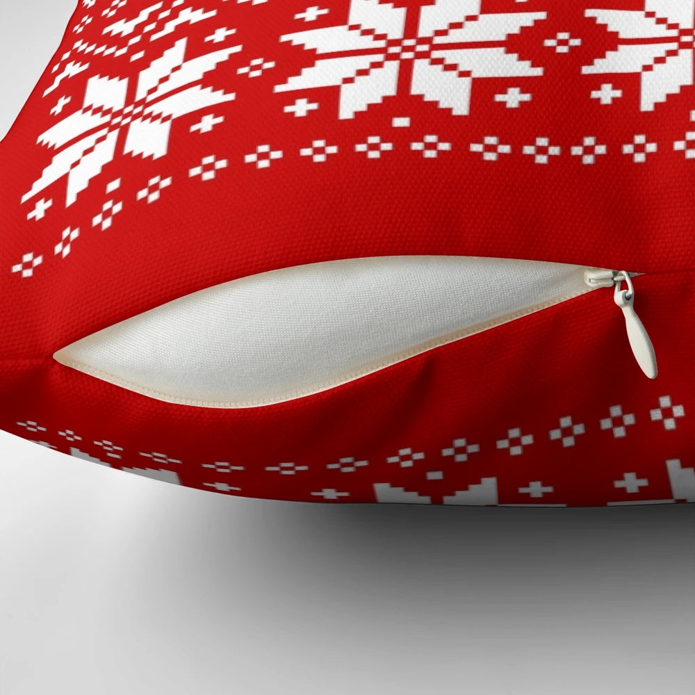 Festive Pembroke Welsh Corgi Christmas holiday pattern pillow