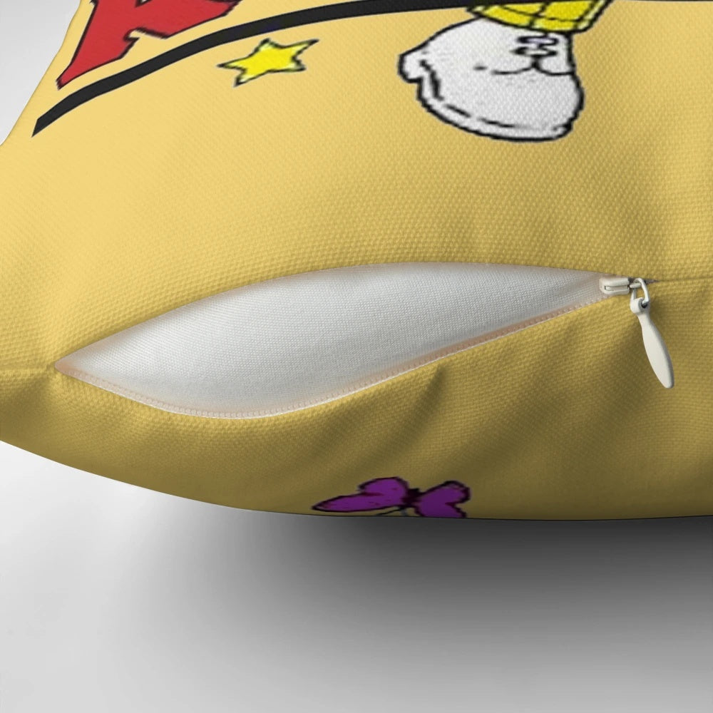 Soft, plush Rupert the Bear character pillow for home decor