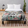 Steel Magnolias inspired plush blanket with collage of southern charm elements