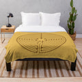Chartres Cathedral Inspired Plush Blanket with Medieval Labyrinth Design