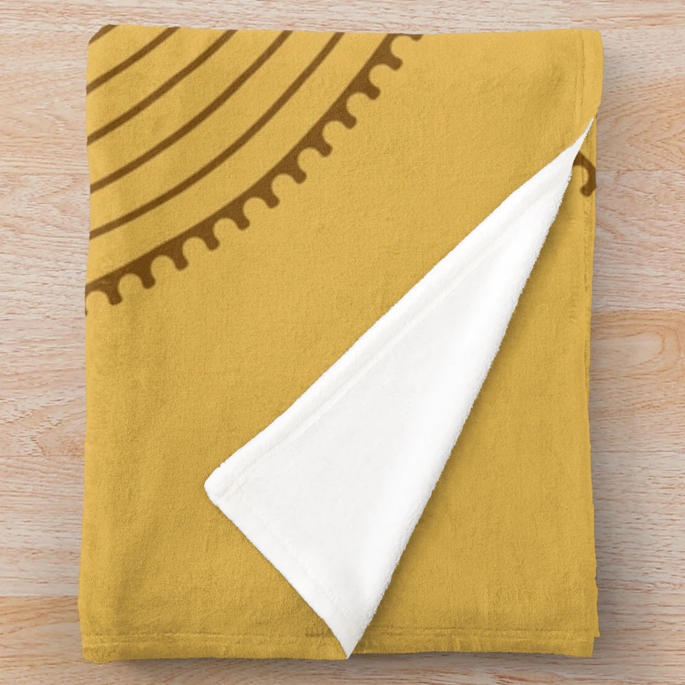 Chartres Cathedral Inspired Plush Blanket with Medieval Labyrinth Design