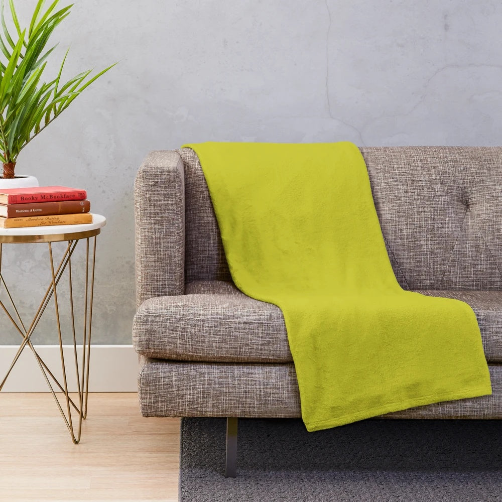 Chartreuse plush blanket