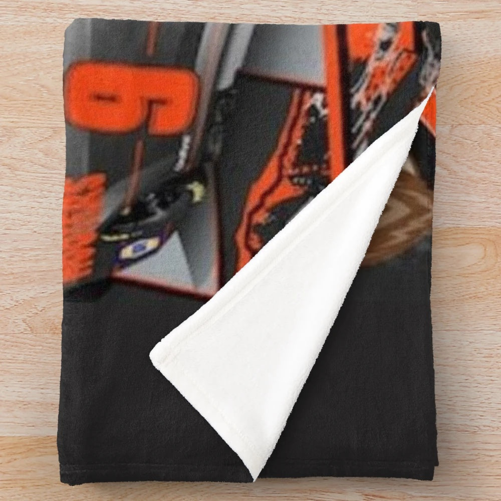 Chase Elliott inspired plush blanket with nascar racing graphics