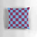 Checkered Aston Villa Fan Pillow in Claret and Blue Colors