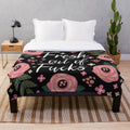 Cheeky floral plush blanket with funny sayings
