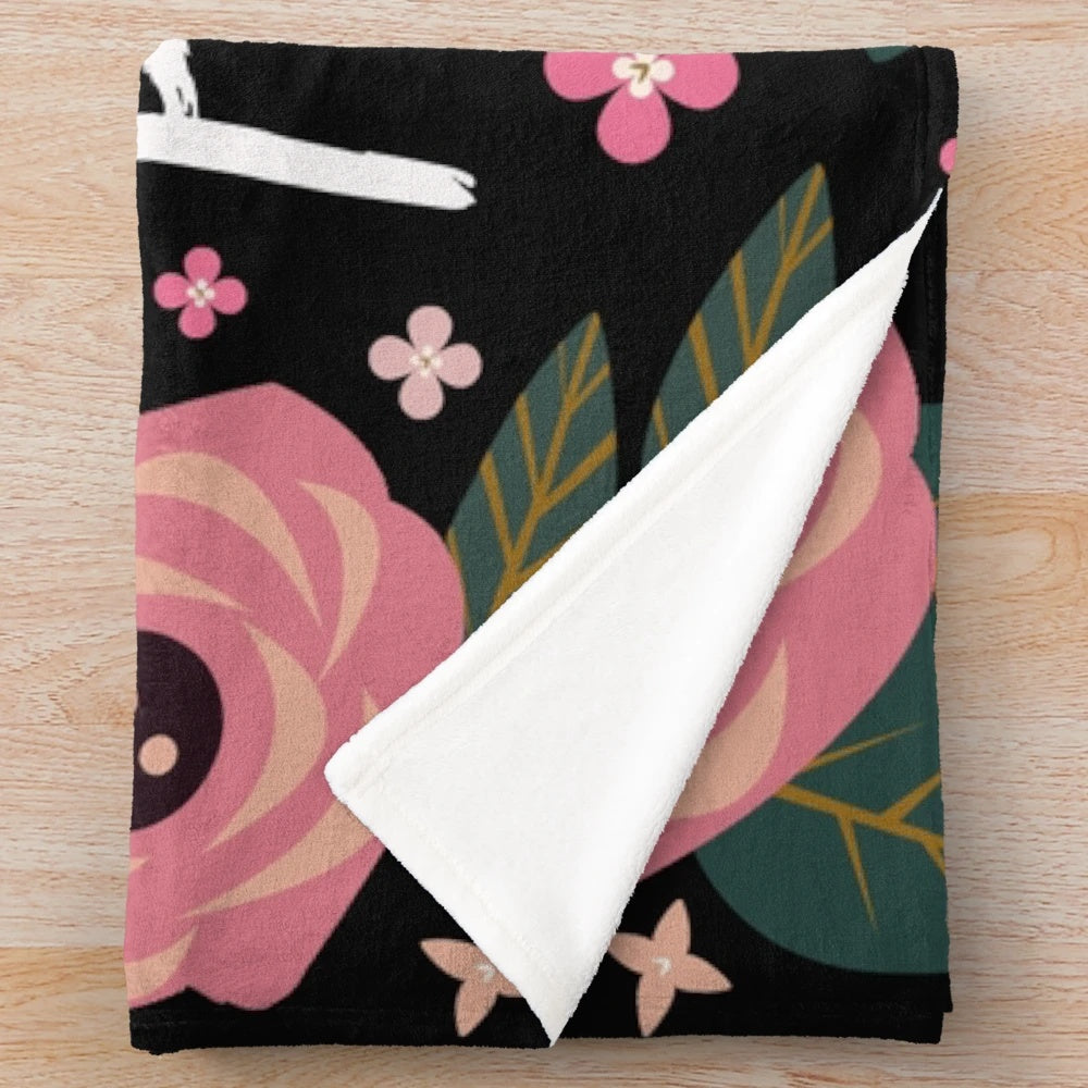 Cheeky floral plush blanket with funny sayings