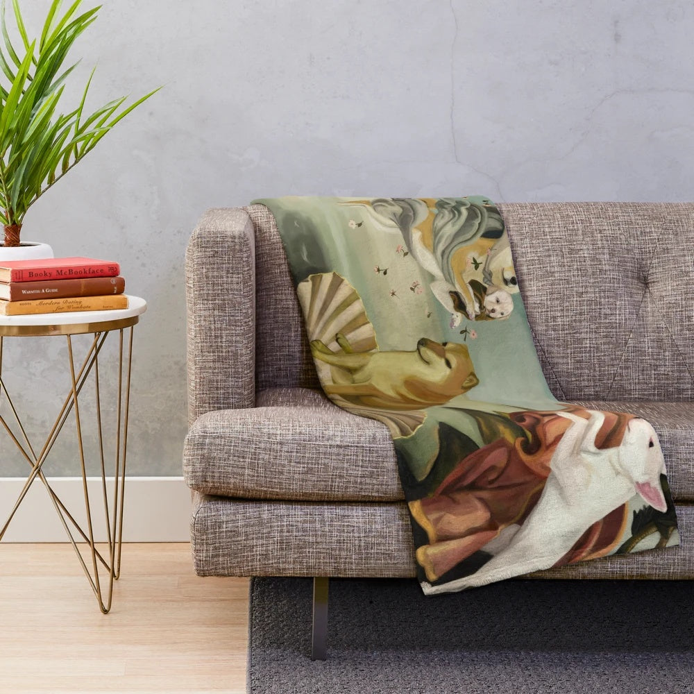Soft and cuddly plush blanket featuring the popular Cheems dog meme