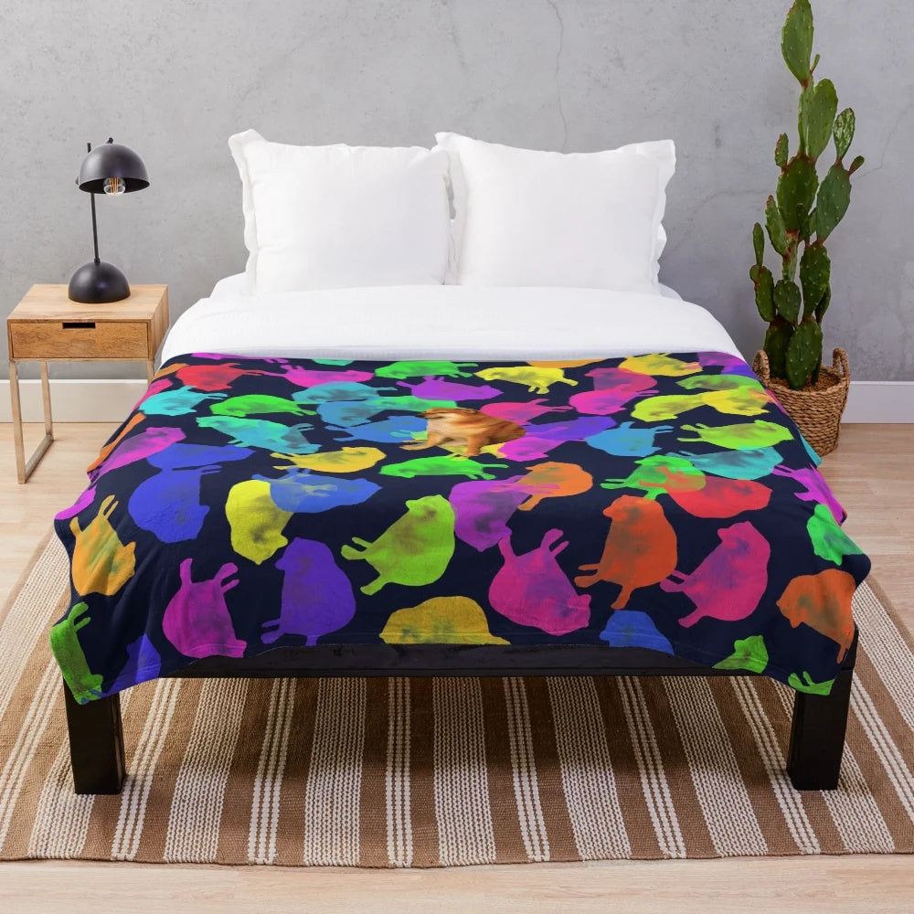 Cheems inspired plush blanket with soft, cozy, and fluffy design