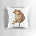 Soft and plush Cheems Shiba Inu meme-themed pillow