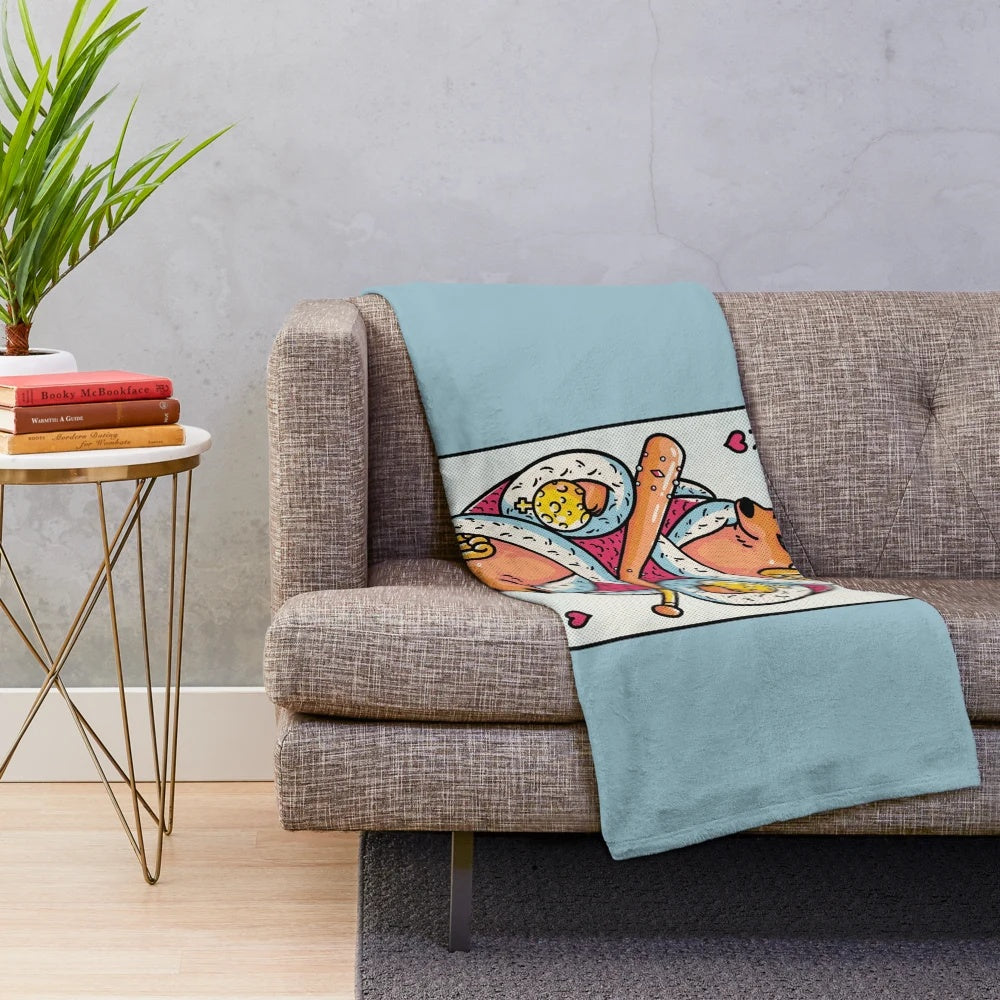 Cheems the Shiba Inu meme plush blanket with ironic dank meme design