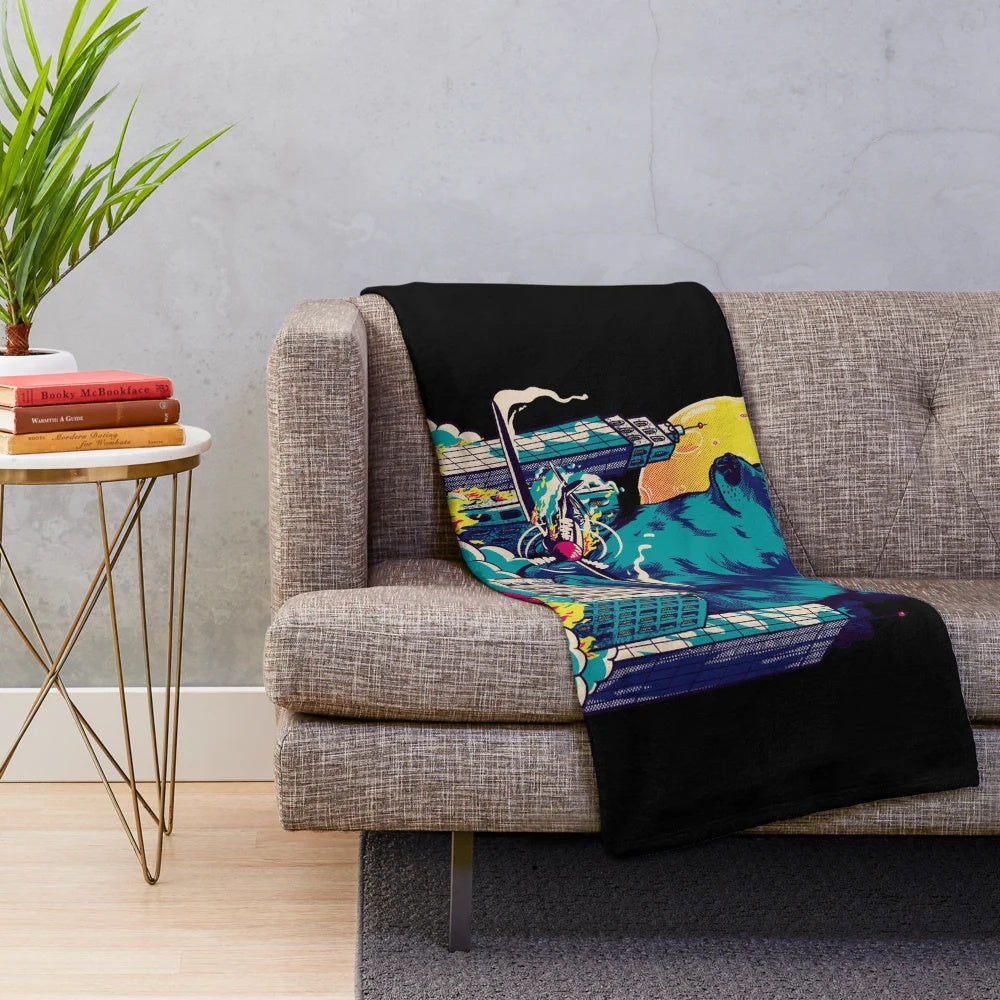 Cheemzilla the Shiba Inu Kaiju - Cheems Meme Themed Plush Blanket