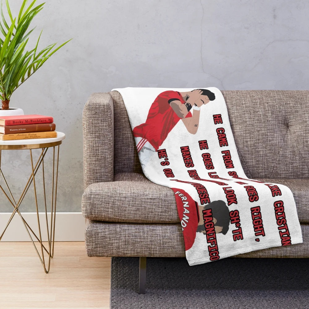 Bruno Fernandes Manchester United Football Chant Plush Blanket