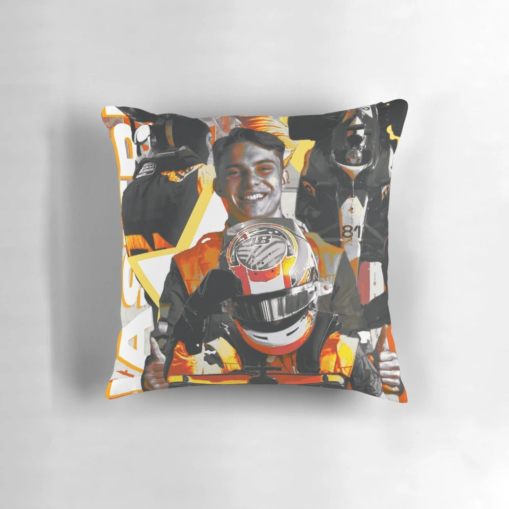 Oscar Piastri Formula One Pillow, featuring the Mclaren racing driver's name and car number