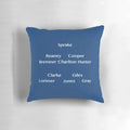 A team sheet-inspired pillow featuring the Leeds United crest and colors, perfect for football/soccer fans.