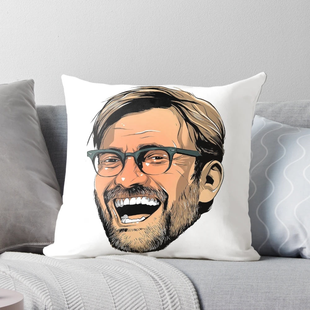 Cheer on Liverpool FC with the Jurgen Klopp Champions Pillow, featuring the iconic Liverpool FC crest and colors.
