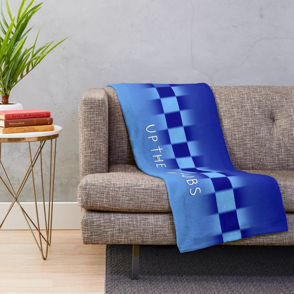 Plush blue blanket with Dublin Gaelic football design