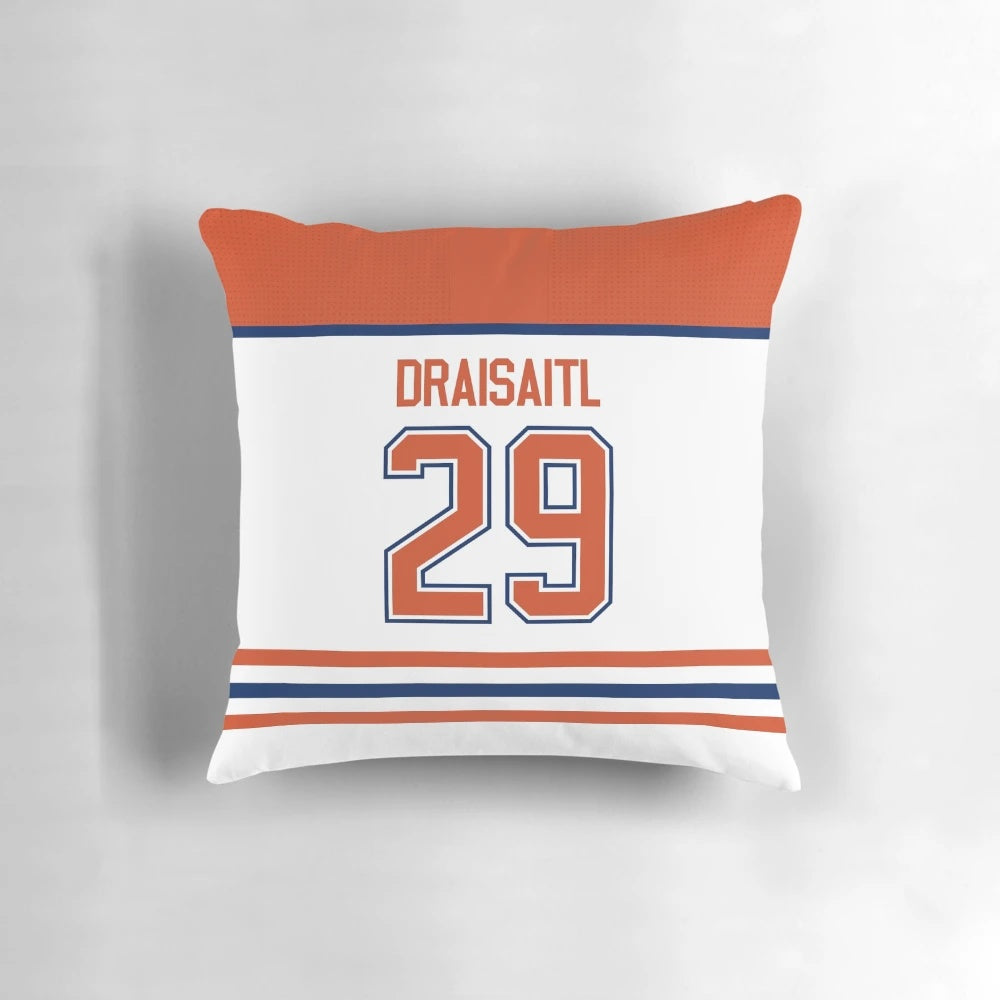 Edmonton Oilers Leon Draisaitl 2020 Reverse Jersey Back Phone Case Pillow