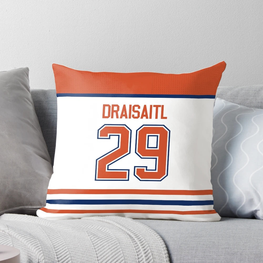 Edmonton Oilers Leon Draisaitl 2020 Reverse Jersey Back Phone Case Pillow