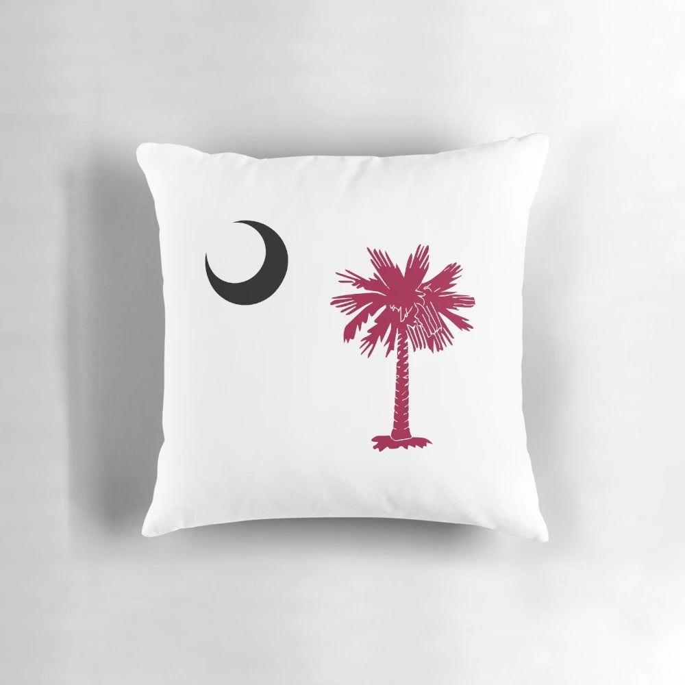 South Carolina Gamecocks Pillow featuring the palmetto tree and moon