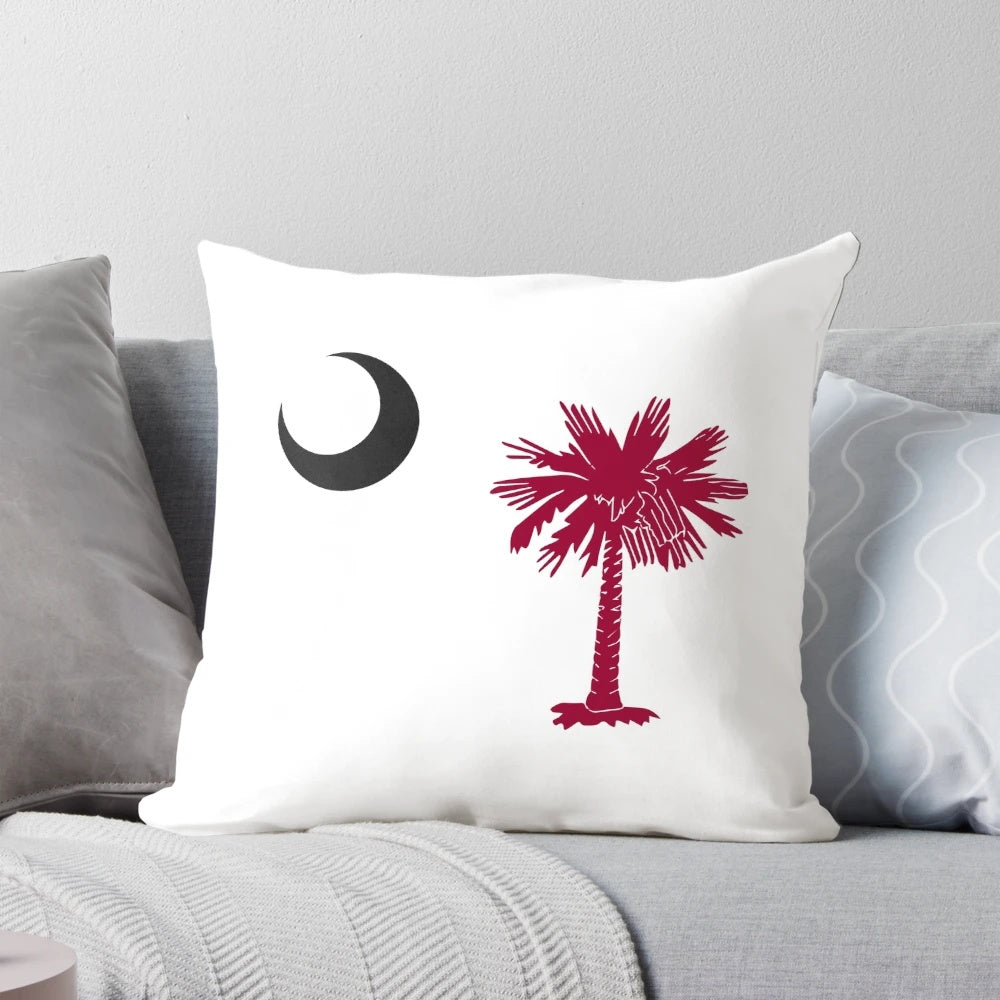 South Carolina Gamecocks Pillow featuring the palmetto tree and moon