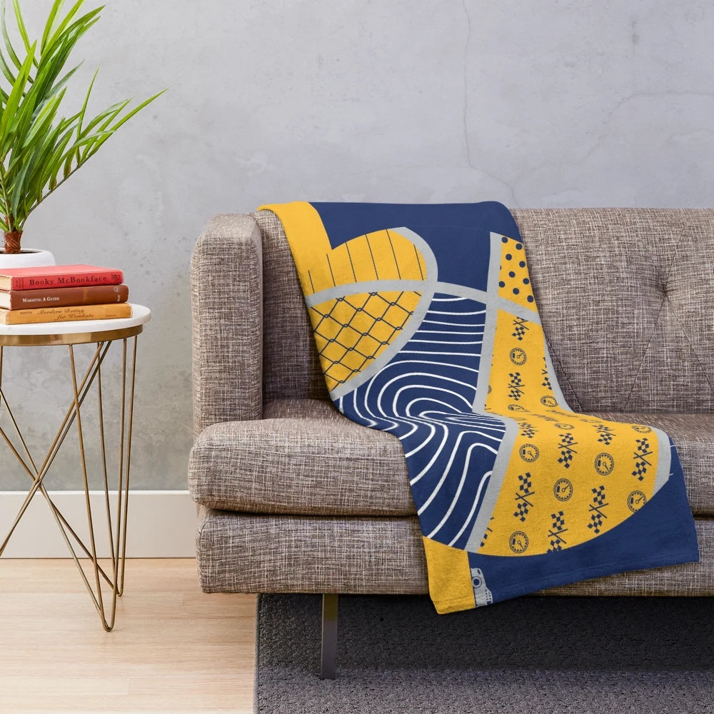 Indiana Pacers fan art plush blanket featuring basketball and graphic design elements