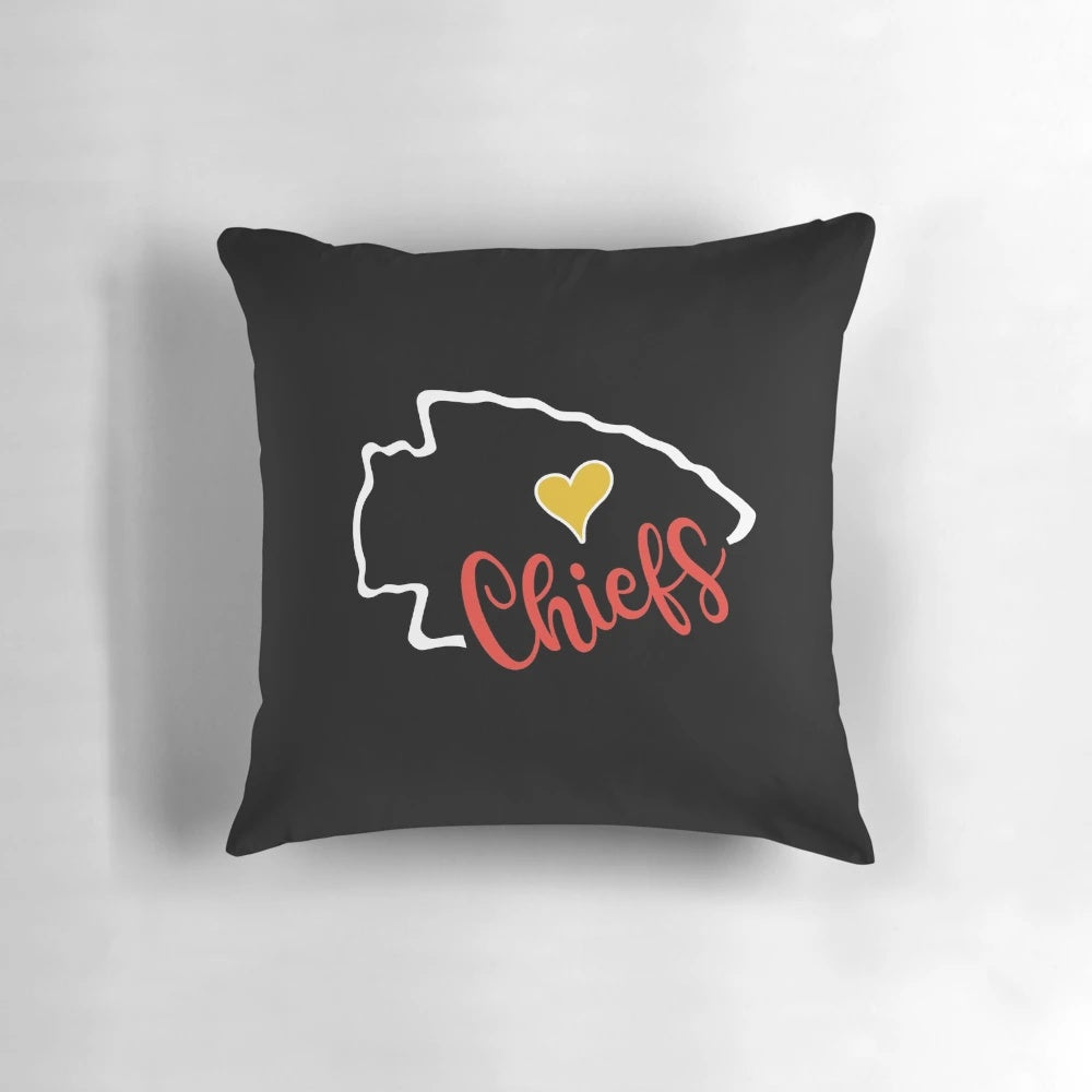 Kansas City Chiefs football throw pillow with team logo