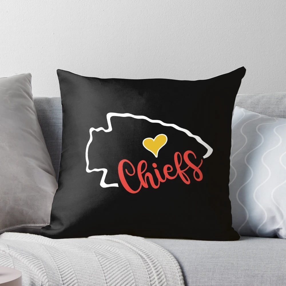 Kansas City Chiefs football throw pillow with team logo