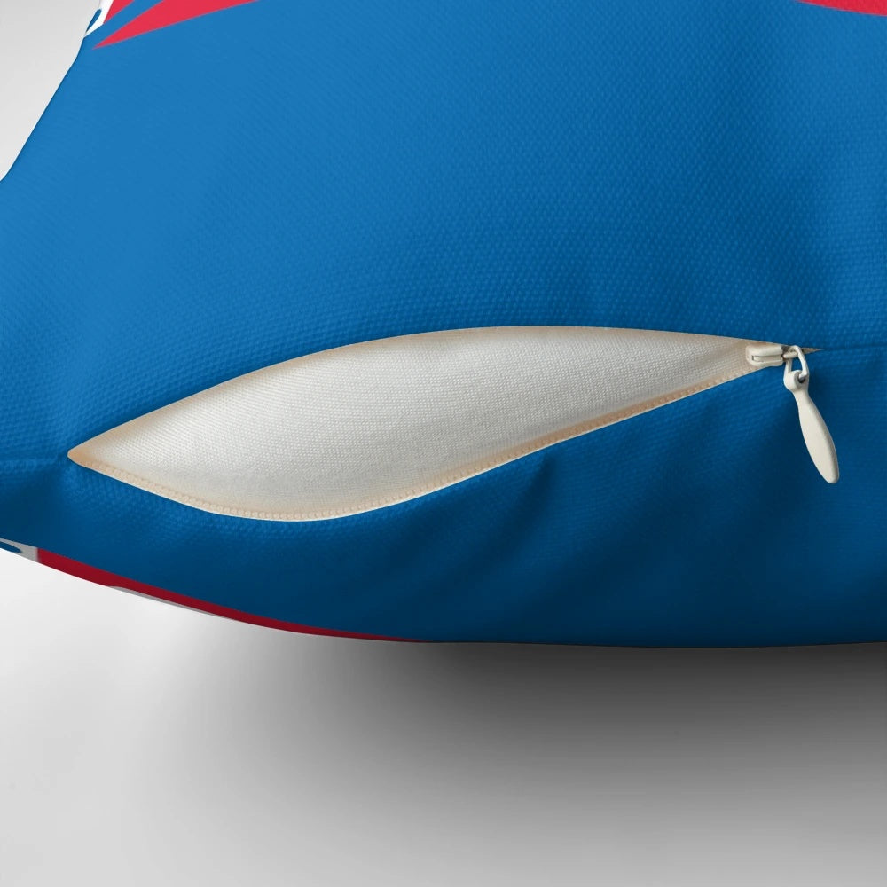 KANSAS GO HAWKS Pillow, featuring the Kansas Jayhawks logo and colors