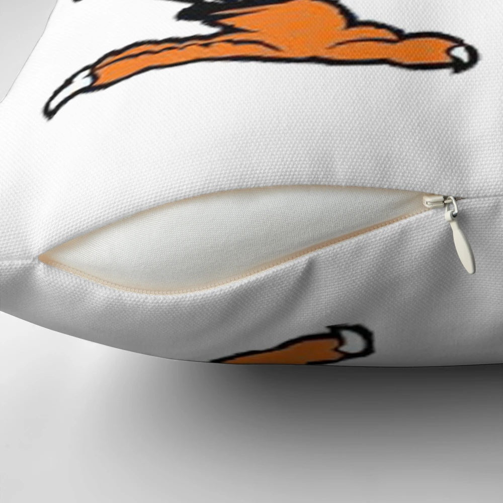 Miami Hurricanes themed pillow featuring the team mascot, Sebastian the Ibis