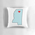Oxford Mississippi Heart Pillow - Support the Ole Miss Rebels with this heart-shaped powder blue pillow