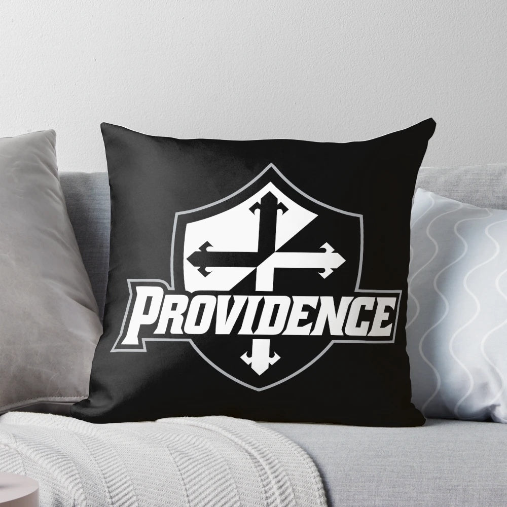 A plush, decorative pillow featuring the Providence Friars college team logo.