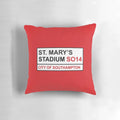 Southampton Football Club Street Sign Pillow featuring the St Mary's Stadium
