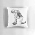 American football-themed decorative pillow with a vibrant design