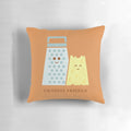 Cheesy Friendship Plush Pillow with a grater design, a playful cheese pun gift for friends and family