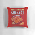 A plush, realistic-looking Cheeze-its pillow product
