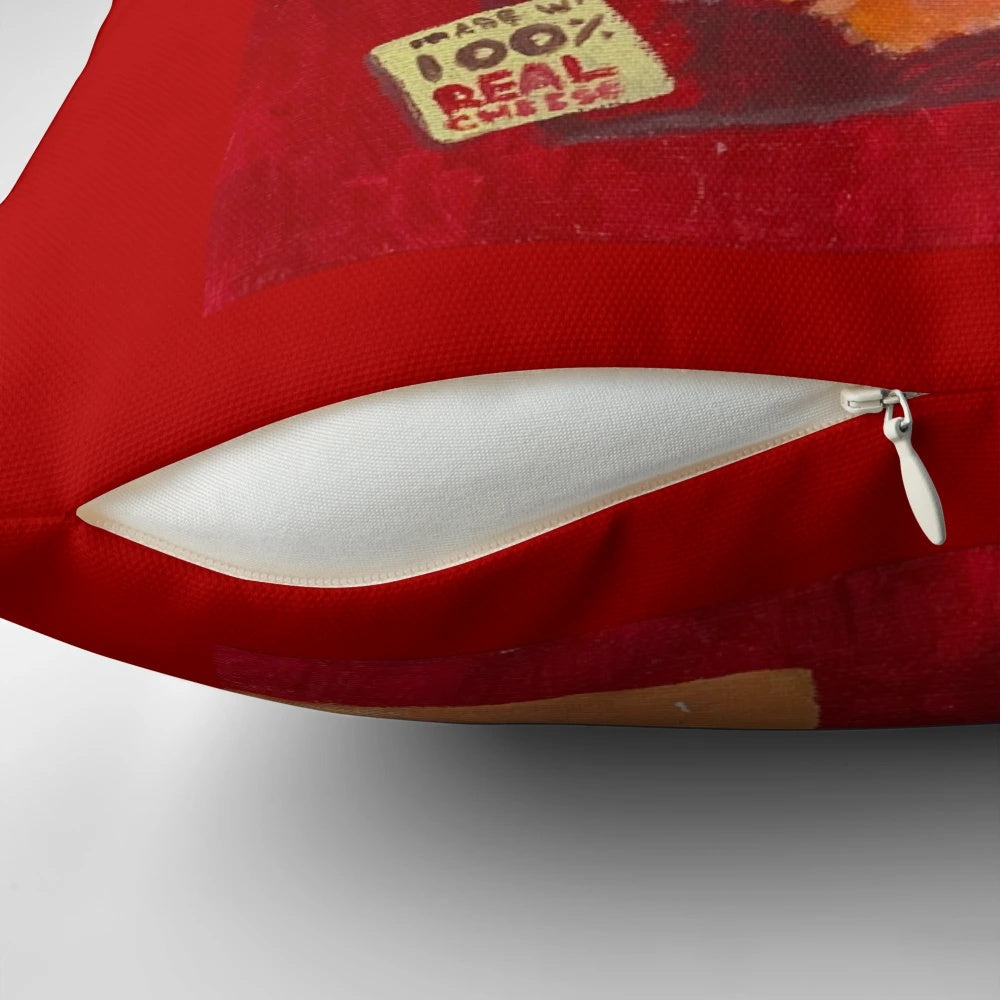 A plush, realistic-looking Cheeze-its pillow product