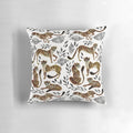 Cheetah print pillow with mocha and black colors, a neutral animal themed decorative throw pillow for the home