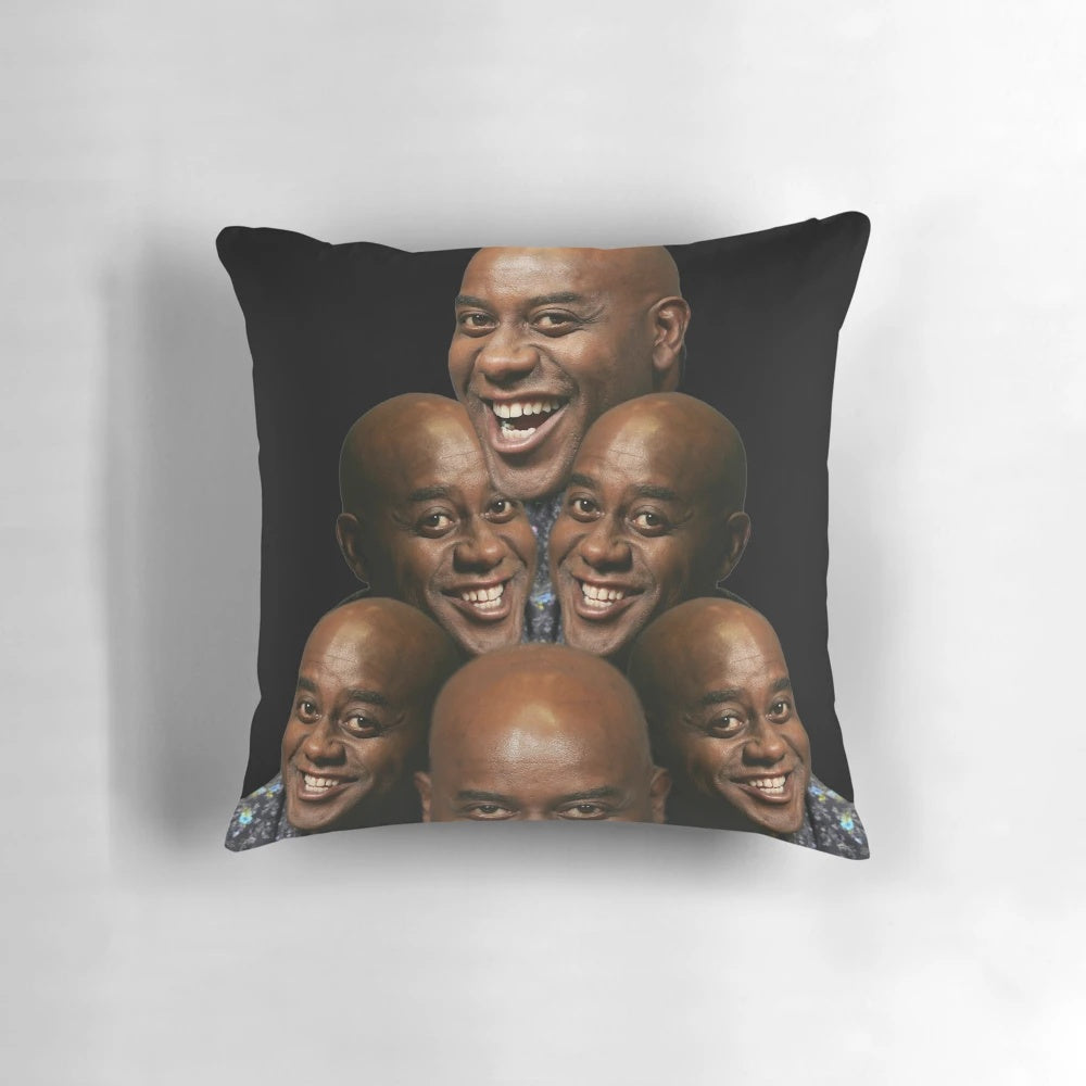 Stack of Ainsley Harriott pillows, featuring the popular chef and personality