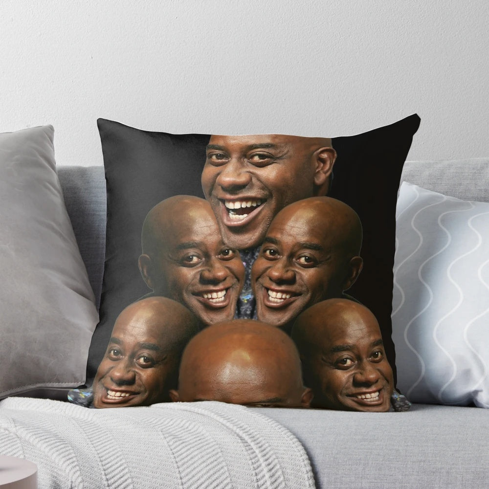 Stack of Ainsley Harriott pillows, featuring the popular chef and personality