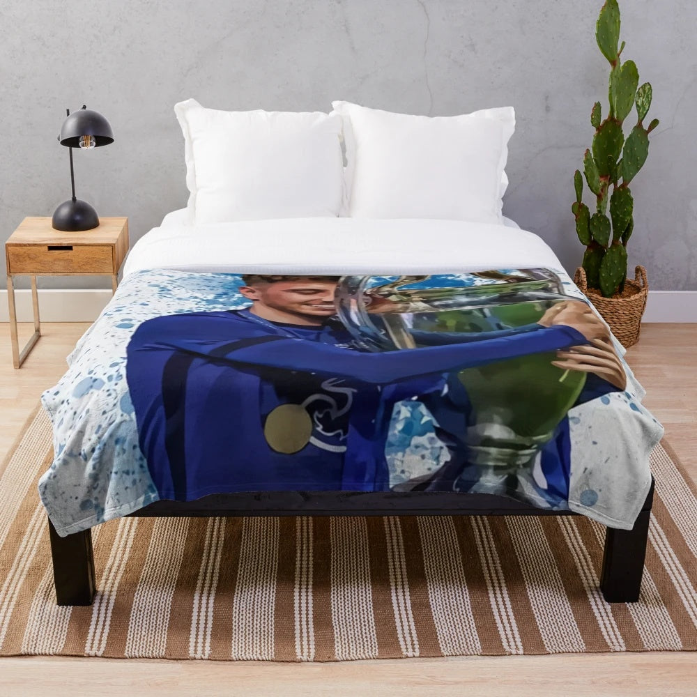 Chelsea FC player Mason Mount plush blanket