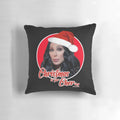 A campy and colorful Cher-themed Christmas pillow
