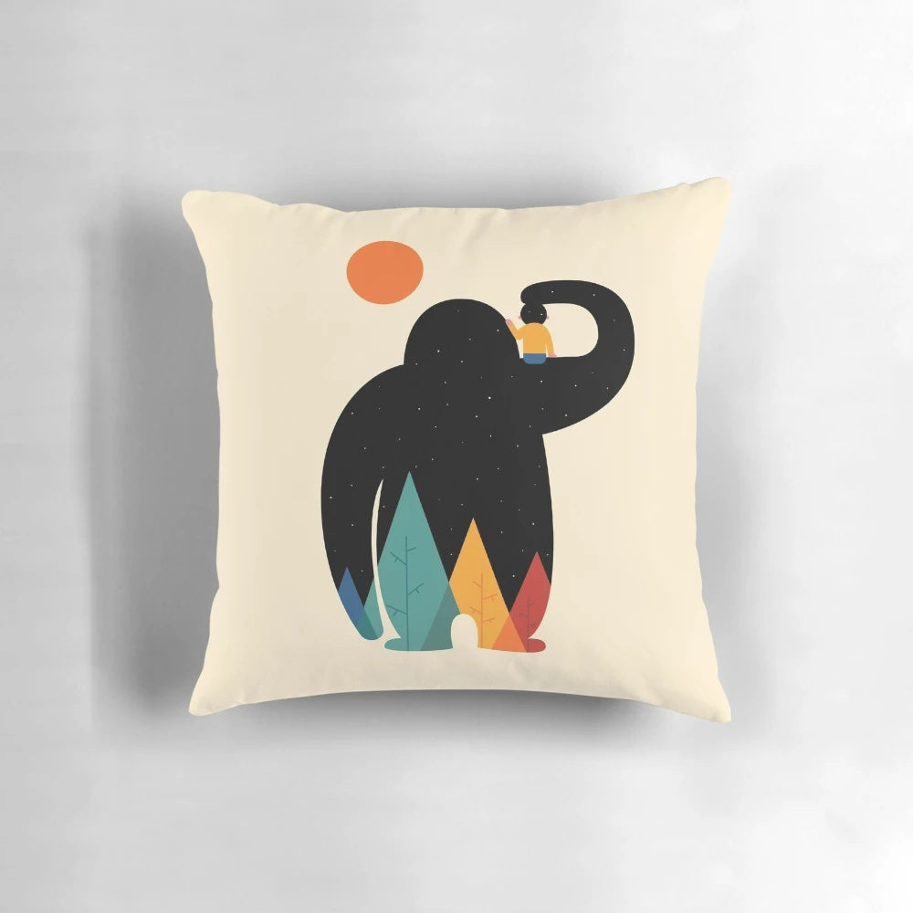A soft, comfortable pillow featuring a nature landscape design that celebrates the bond between a father and child.