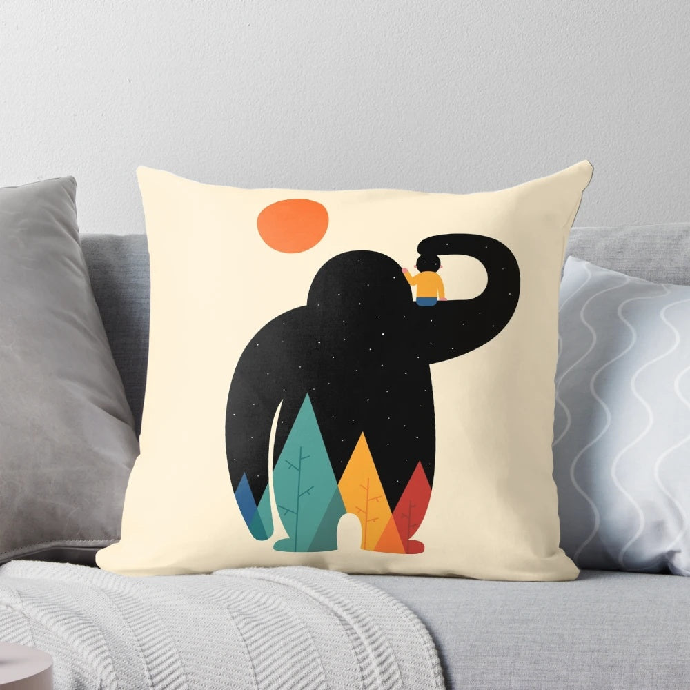 A soft, comfortable pillow featuring a nature landscape design that celebrates the bond between a father and child.