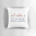 Pillow featuring a heartwarming quote about the special bond between sisters